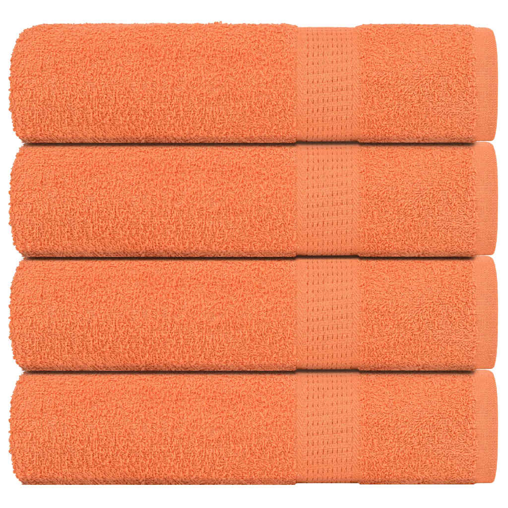 Serviettes de douche Vidaxl 4 ST 70x140 cm 360 g m² 100% coton orange
