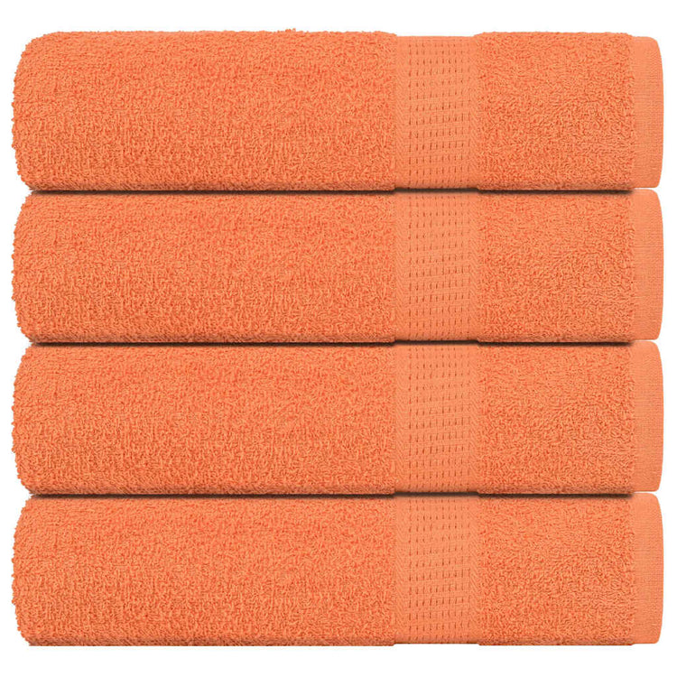 Serviettes de douche Vidaxl 4 ST 70x140 cm 360 g m² 100% coton orange