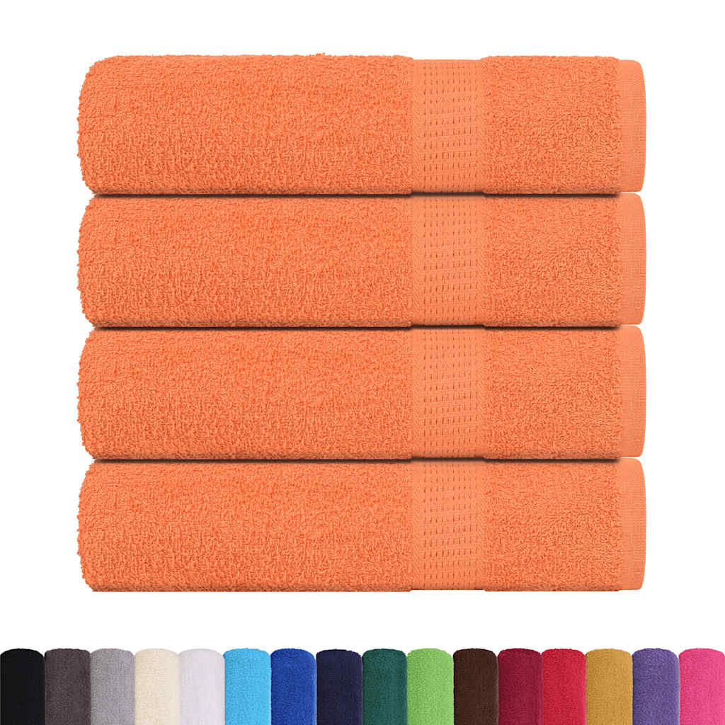 Serviettes de douche Vidaxl 4 ST 70x140 cm 360 g m² 100% coton orange