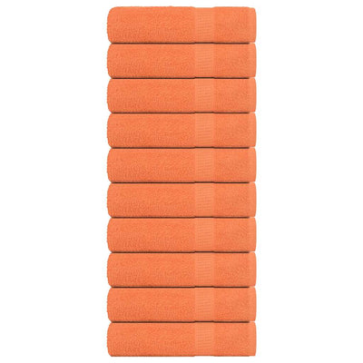 Serviettes de douche vidaxl 10 st 70x140 cm 360 g m² 100% coton orange