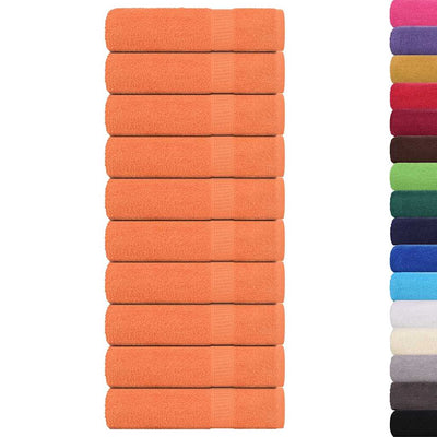 Serviettes de douche vidaxl 10 st 70x140 cm 360 g m² 100% coton orange