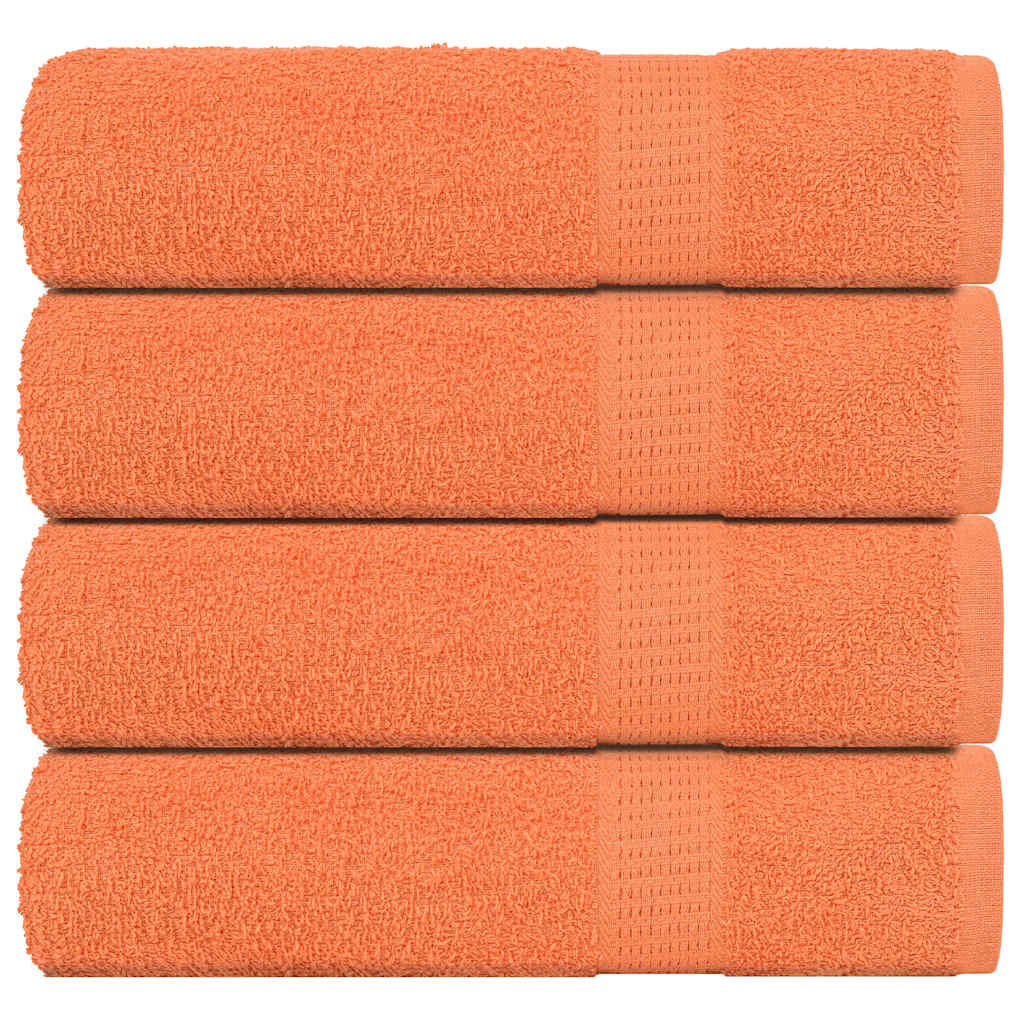 Serviettes de bain vidaxl 4 ST 100x150 cm 360 g m² 100% coton orange