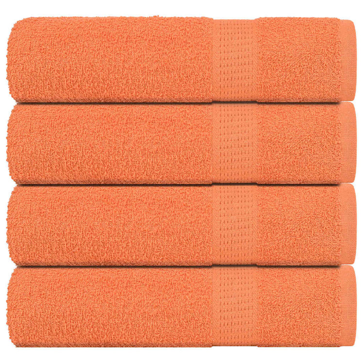 Serviettes de bain vidaxl 4 ST 100x150 cm 360 g m² 100% coton orange