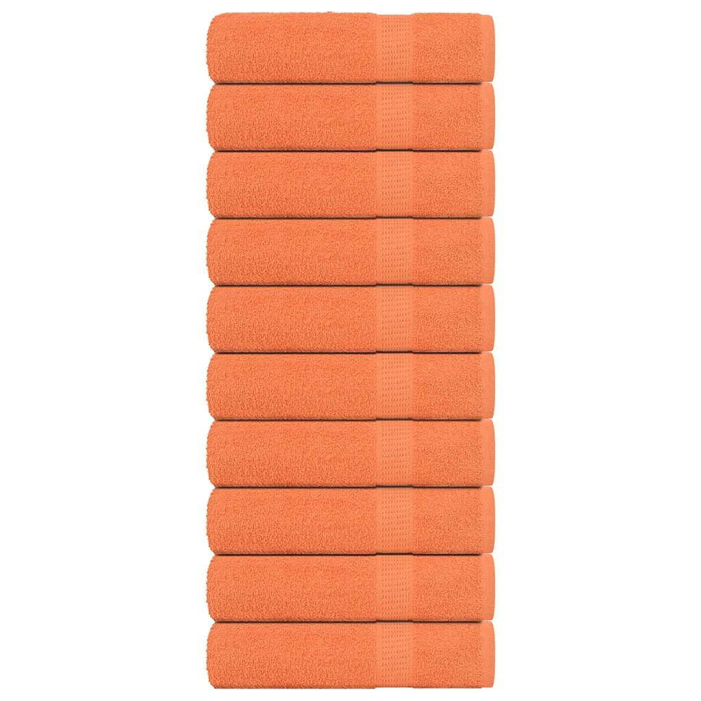Serviettes de bain vidaxl 10 pcs 100x150 cm 360 g m² 100% coton orange
