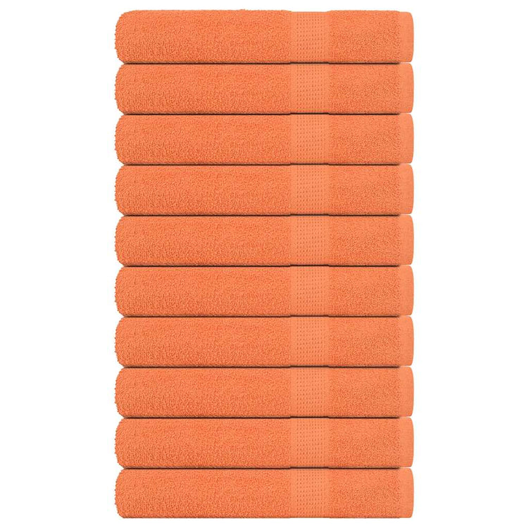 Serviettes de sauna vidaxl 10 ST 80x200 cm 360 g m² 100% coton orange