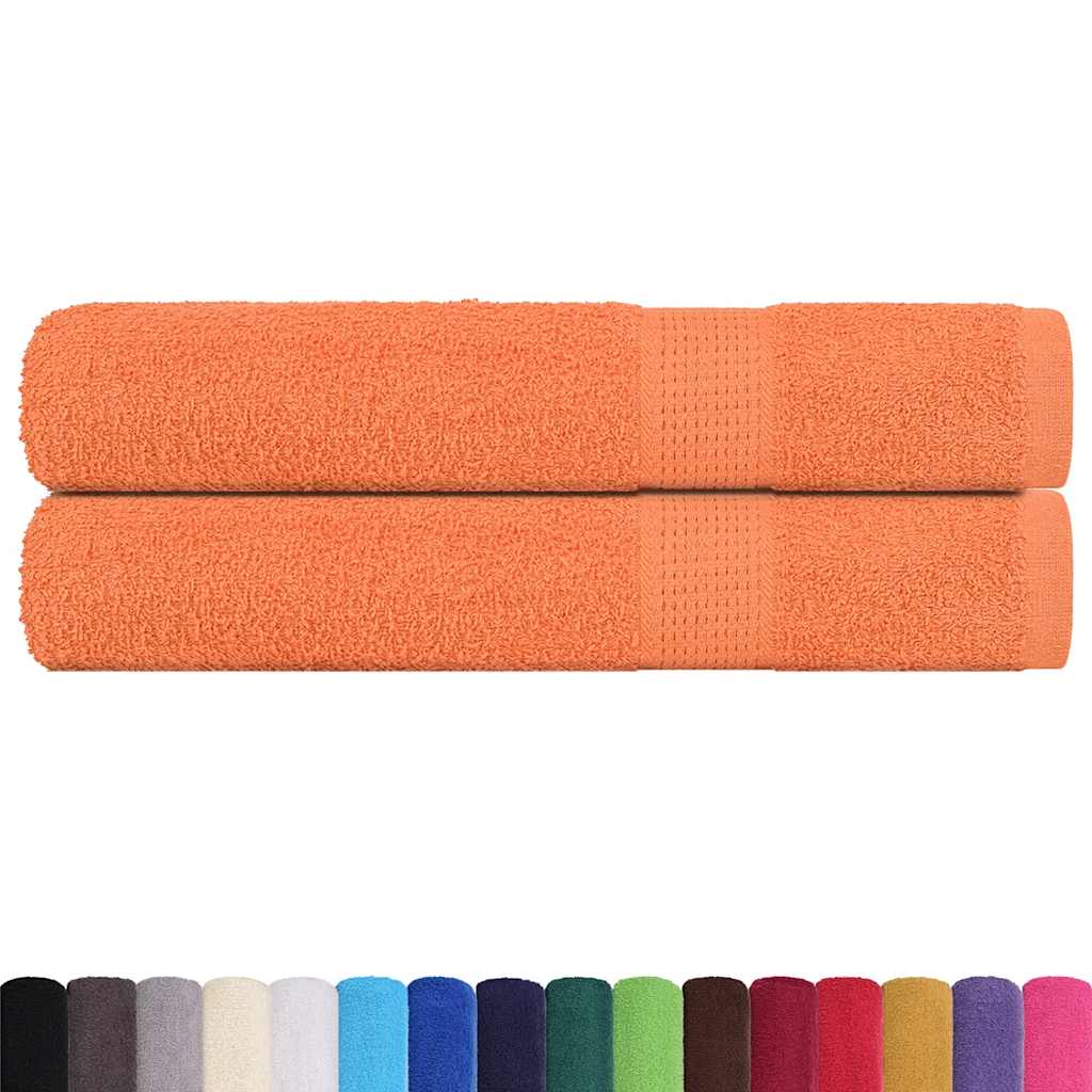 Serviettes Vidaxl 2 PCS 100x200 cm 360 g m² 100% coton orange
