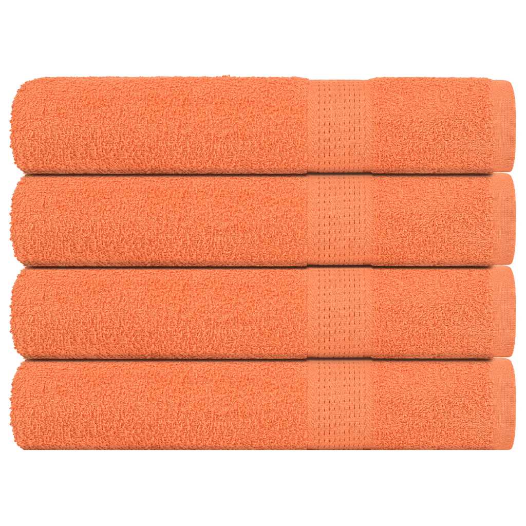 Serviettes vidaxl 4 ST 100x200 cm 360 g m² 100% coton orange