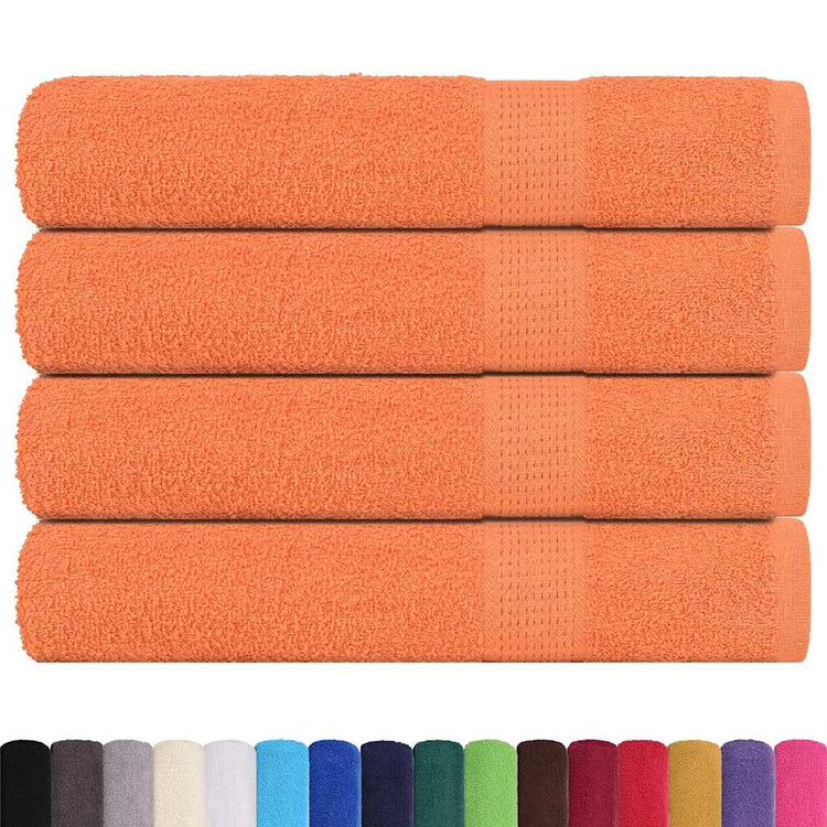 Serviettes vidaxl 4 ST 100x200 cm 360 g m² 100% coton orange