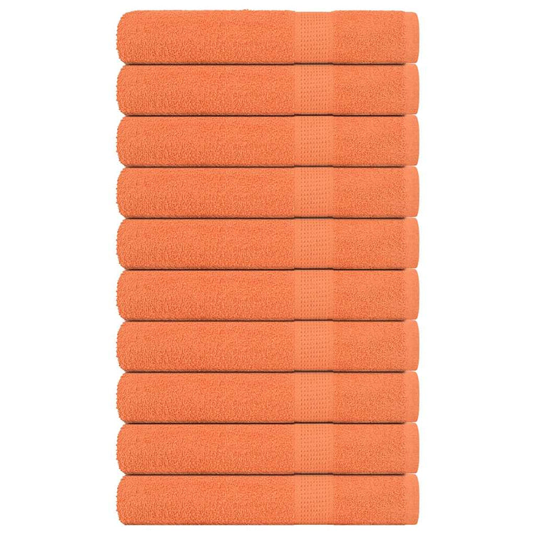 Serviettes vidaxl 10 pcs 100x200 cm 360 g m² 100% coton orange