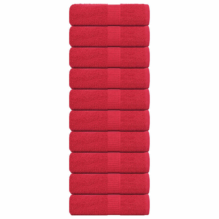 Vidaxl SOAP Wipes 10 ST 30x30 cm 360 g m² 100% de coton rouge