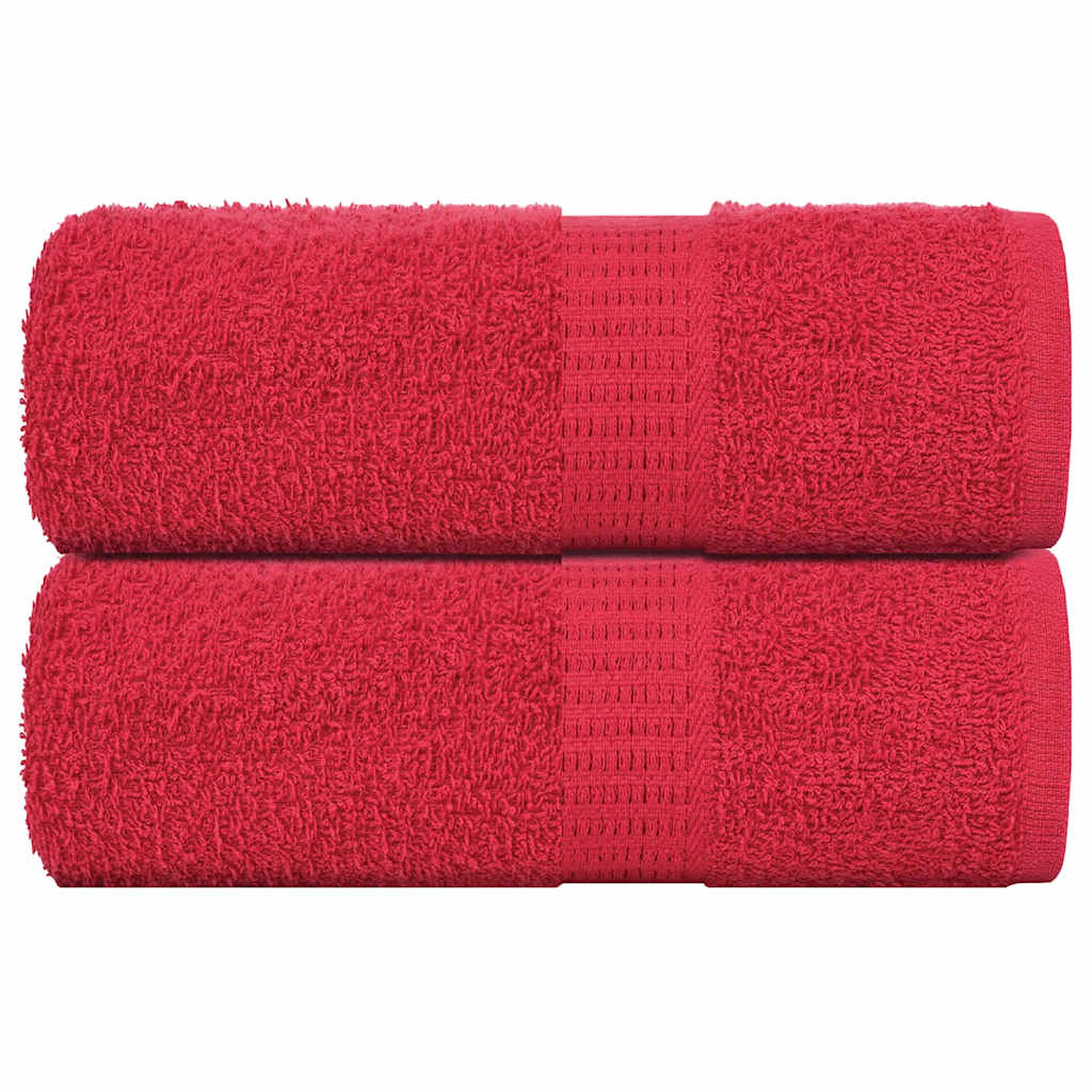 Vidaxl Guest Wipes 2 PCS 30x50 cm 360 g m² 100% de coton rouge