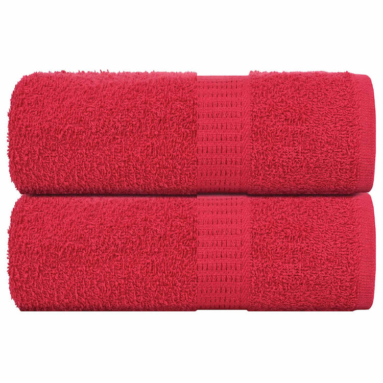 Vidaxl Guest Wipes 2 PCS 30x50 cm 360 g m² 100% de coton rouge