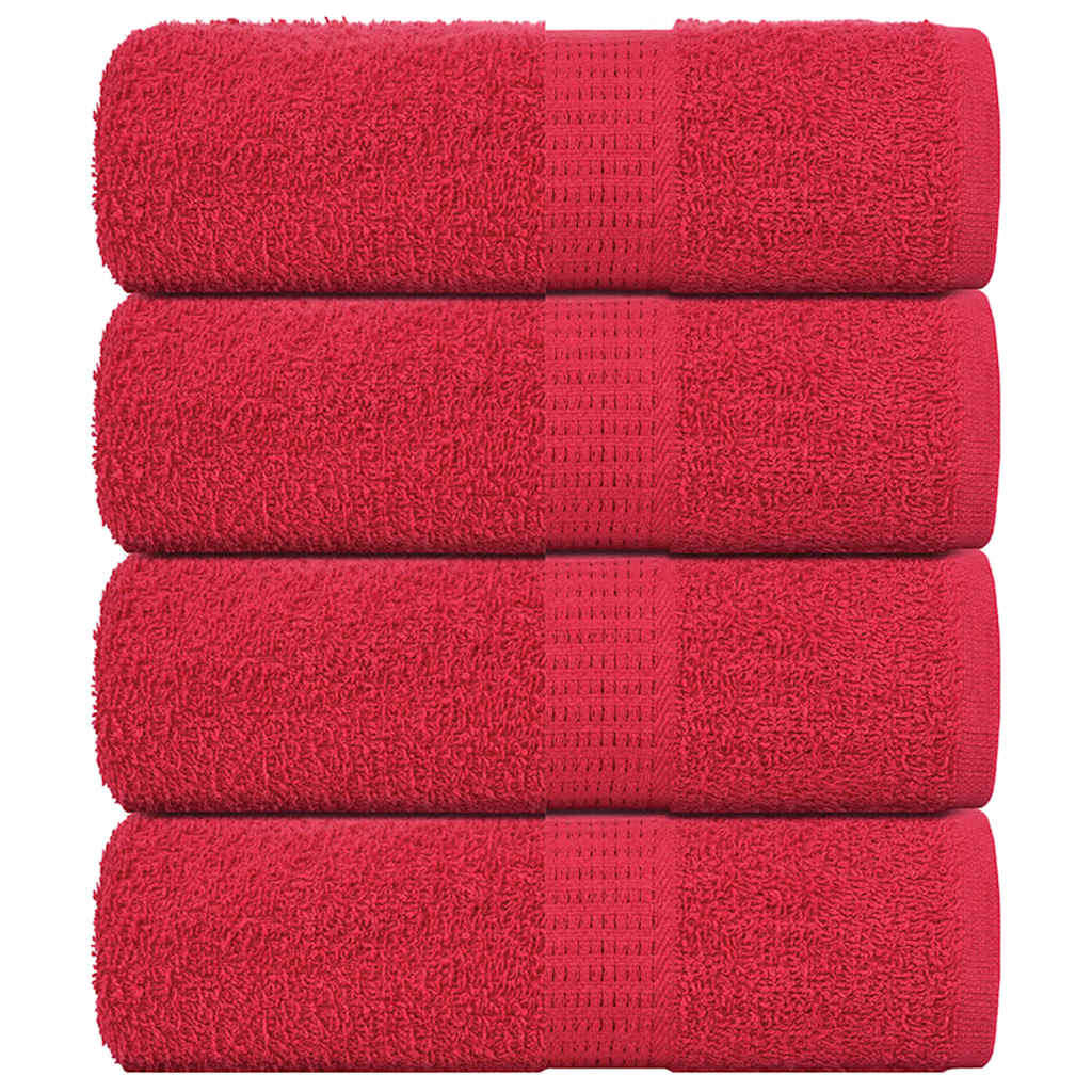 Vidaxl Guest Wipes 4 PCS 30x50 cm 360 g m² 100% de coton rouge