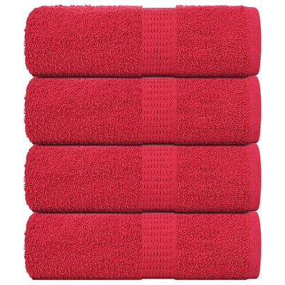 Vidaxl Guest Wipes 4 PCS 30x50 cm 360 g m² 100% de coton rouge