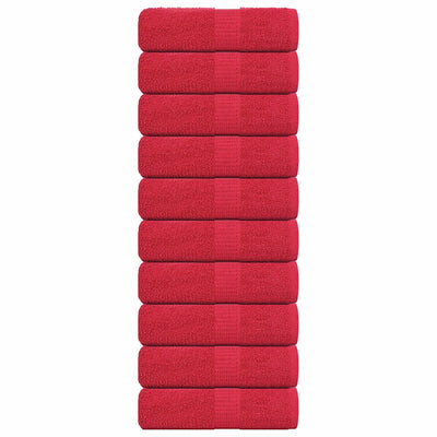 Vidaxl Guest Wipes 10 PCS 30x50 cm 360 g m² 100% de coton rouge