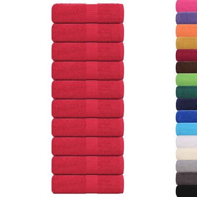 Vidaxl Guest Wipes 10 PCS 30x50 cm 360 g m² 100% de coton rouge