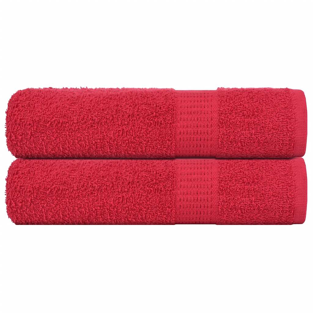 Serviettes vidaxl 2 ST 50x100 cm 360 g m² 100% de coton rouge