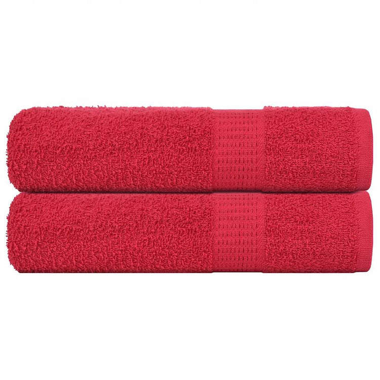 Serviettes vidaxl 2 ST 50x100 cm 360 g m² 100% de coton rouge