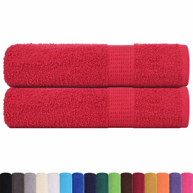 Serviettes vidaxl 2 ST 50x100 cm 360 g m² 100% de coton rouge
