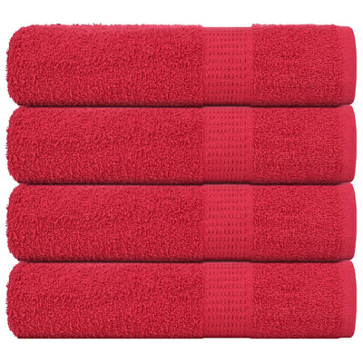 Serviettes Vidaxl 4 ST 50x100 cm 360 g m² 100% de coton rouge
