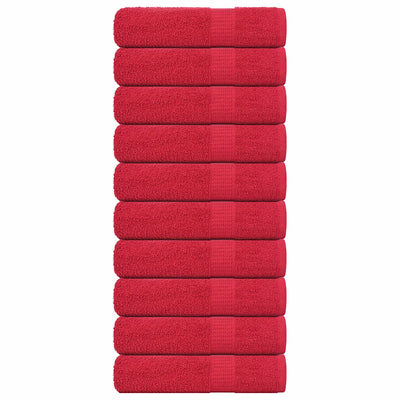 Serviettes Vidaxl 10 ST 50x100 cm 360 g m² 100% de coton rouge