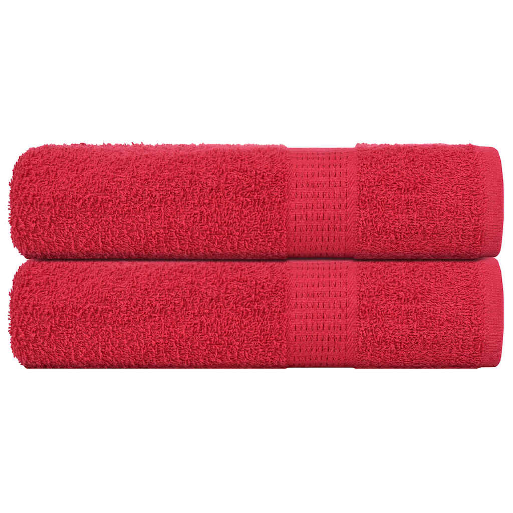 Serviettes de douche vidaxl 2 st 70x140 cm 360 g m² 100% coton rouge