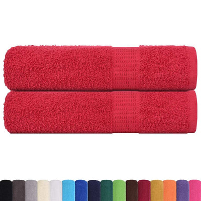 Serviettes de bain vidaxl 2 pcs 100x150 cm 360 g m² 100% coton rouge