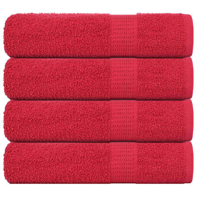 Serviettes de bain vidaxl 4 pcs 100x150 cm 360 g m² 100% coton rouge