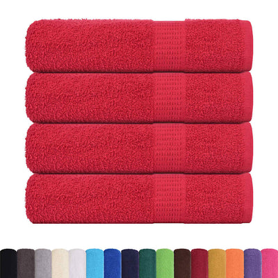Serviettes de bain vidaxl 4 pcs 100x150 cm 360 g m² 100% coton rouge