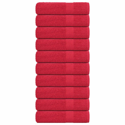 Serviettes de bain vidaxl 10 ST 100x150cm 360 g m² 100% de coton rouge