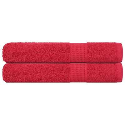Serviettes de sauna vidaxl 2 ST 80x200 cm 360 g m² 100% coton rouge