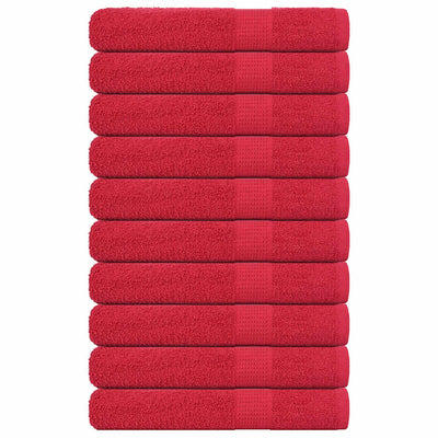 Serviettes de sauna vidaxl 10 ST 80x200 cm 360 g m² 100% de coton rouge
