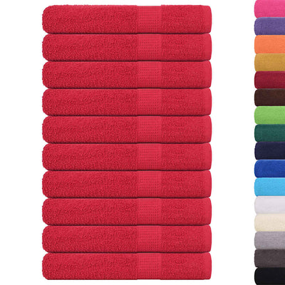 Serviettes de sauna vidaxl 10 ST 80x200 cm 360 g m² 100% de coton rouge