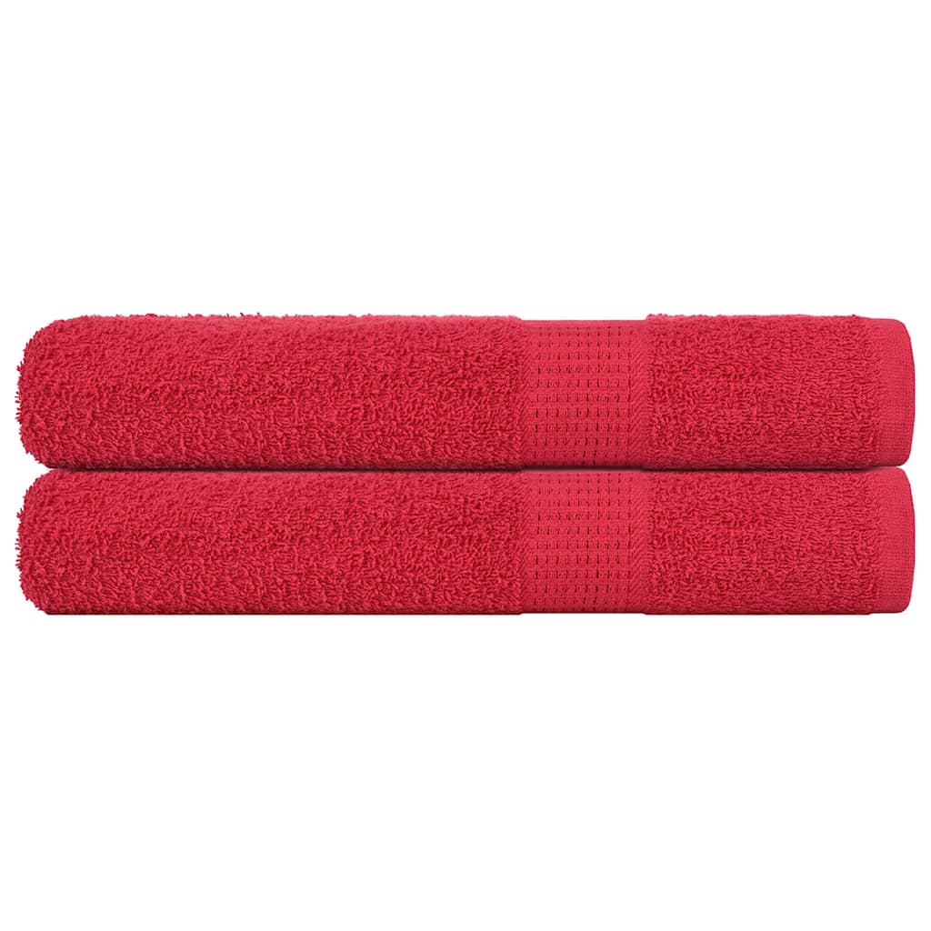 Serviettes vidaxl 2 pcs 100x200 cm 360 g m² 100% de coton rouge
