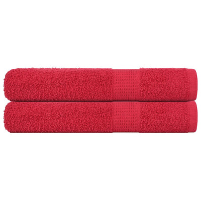 Serviettes vidaxl 2 pcs 100x200 cm 360 g m² 100% de coton rouge