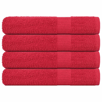 Serviettes vidaxl 4 ST 100x200 cm 360 g m² 100% de coton rouge