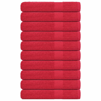 Serviettes vidaxl 10 pcs 100x200 cm 360 g m² 100% coton rouge