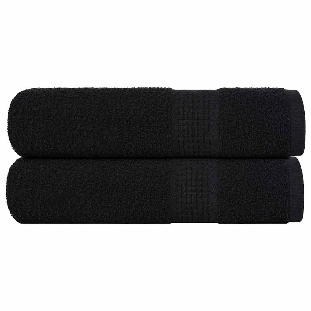 Serviettes vidaxl 2 ST 50x100 cm 360 g m² 100% coton noir