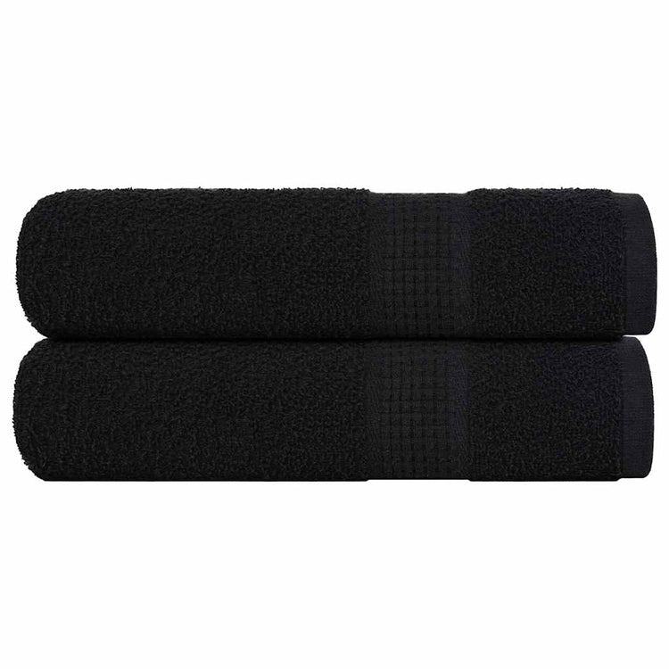 Serviettes vidaxl 2 ST 50x100 cm 360 g m² 100% coton noir