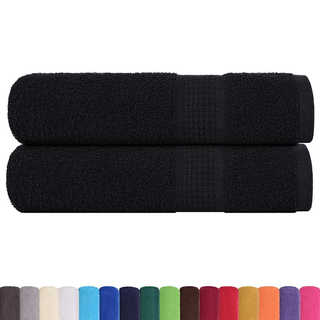 Serviettes vidaxl 2 ST 50x100 cm 360 g m² 100% coton noir