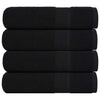 Serviettes vidaxl 4 ST 50x100 cm 360 g m² 100% coton noir