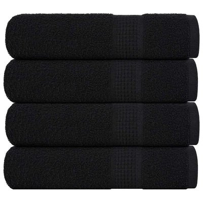 Serviettes vidaxl 4 ST 50x100 cm 360 g m² 100% coton noir