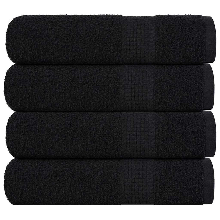 Serviettes vidaxl 4 ST 50x100 cm 360 g m² 100% coton noir