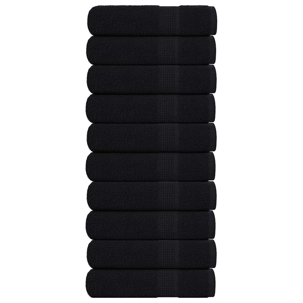 Serviettes vidaxl 10 ST 50x100 cm 360 g m² 100% coton noir