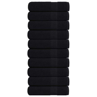 Serviettes vidaxl 10 ST 50x100 cm 360 g m² 100% coton noir