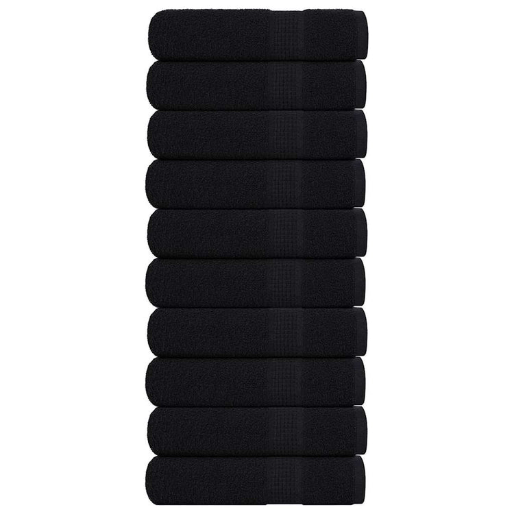 Serviettes vidaxl 10 ST 50x100 cm 360 g m² 100% coton noir