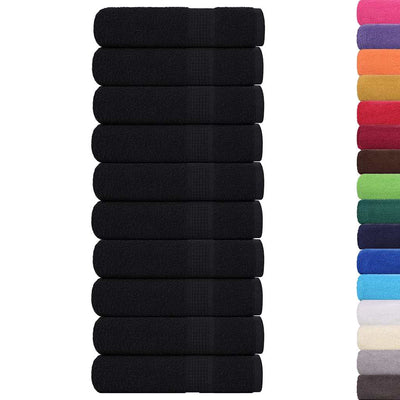 Serviettes vidaxl 10 ST 50x100 cm 360 g m² 100% coton noir