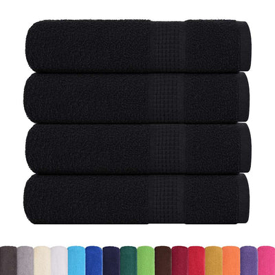 Serviettes de douche vidaxl 4 ST 70x140 cm 360 g m² 100% coton noir