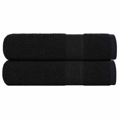 Serviettes de bain vidaxl 2 ST 100x150 cm 360 g m² 100% coton noir