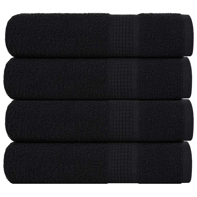 Serviettes de bain vidaxl 4 ST 100x150 cm 360 g m² 100% coton noir